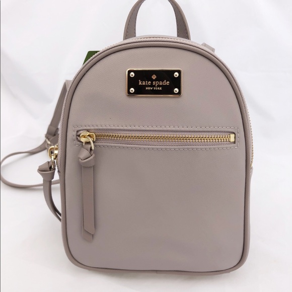 NWT Kate Spade Mini Bradley nylon backpack gray - Picture 4 of 7